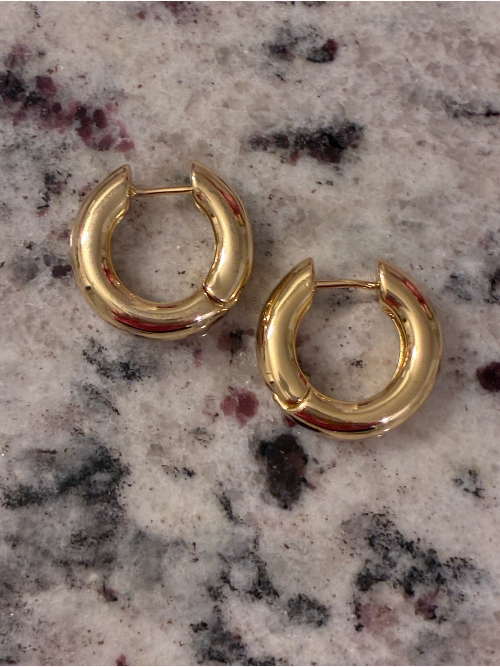 BaubleBar Chunky Gold Puff Hoop Earrings NWOT